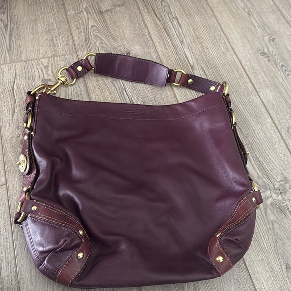 Coach 10616 Vintage Purple Leather Carley Hobo Bag - Picture 2 of 7